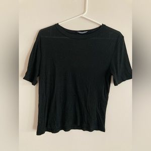zara black short sleeve top
